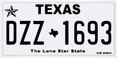 TX license plate DZZ1693