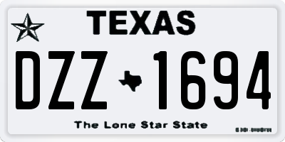 TX license plate DZZ1694