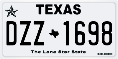 TX license plate DZZ1698