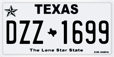 TX license plate DZZ1699