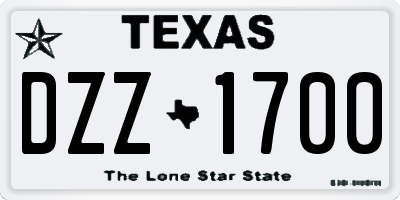 TX license plate DZZ1700