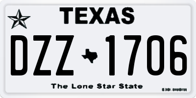 TX license plate DZZ1706