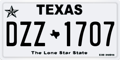 TX license plate DZZ1707