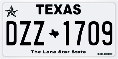 TX license plate DZZ1709