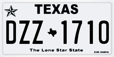 TX license plate DZZ1710