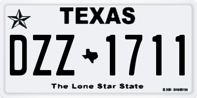 TX license plate DZZ1711