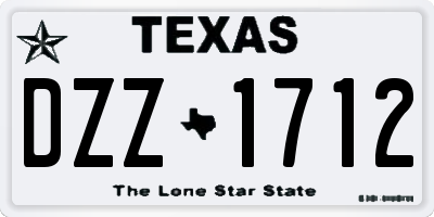 TX license plate DZZ1712