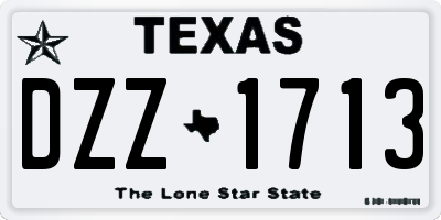 TX license plate DZZ1713