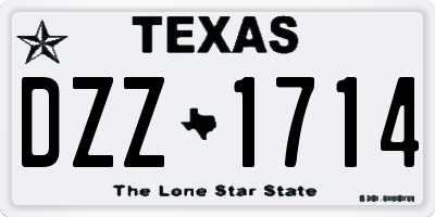 TX license plate DZZ1714