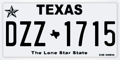 TX license plate DZZ1715