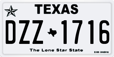 TX license plate DZZ1716