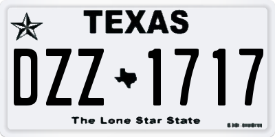 TX license plate DZZ1717