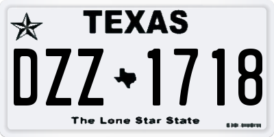 TX license plate DZZ1718