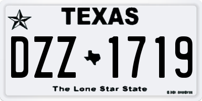 TX license plate DZZ1719