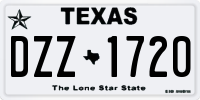 TX license plate DZZ1720