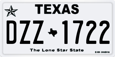 TX license plate DZZ1722