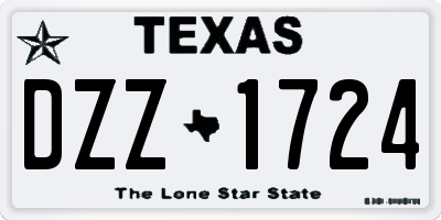 TX license plate DZZ1724