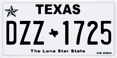 TX license plate DZZ1725