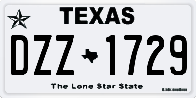 TX license plate DZZ1729