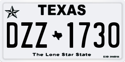 TX license plate DZZ1730