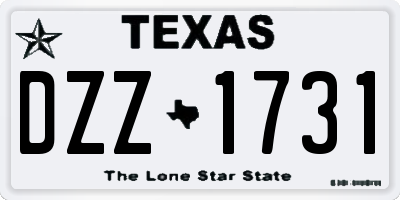 TX license plate DZZ1731