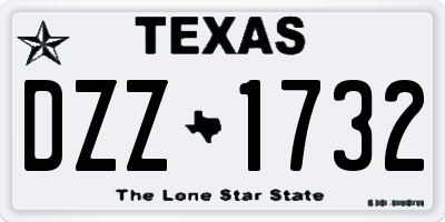 TX license plate DZZ1732