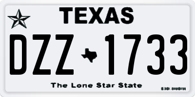 TX license plate DZZ1733