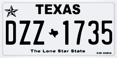 TX license plate DZZ1735