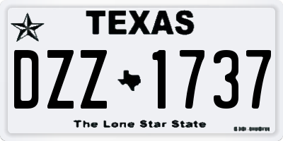 TX license plate DZZ1737