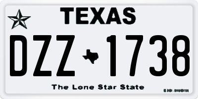 TX license plate DZZ1738