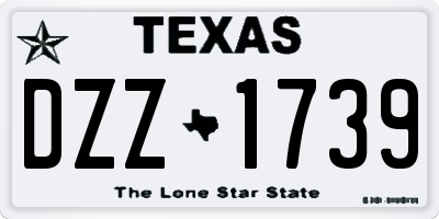 TX license plate DZZ1739