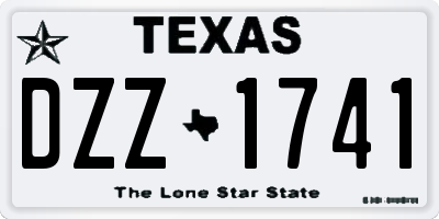 TX license plate DZZ1741