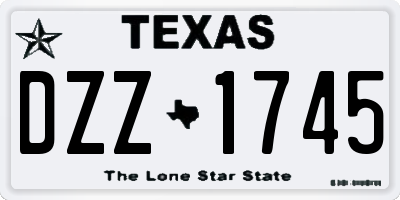 TX license plate DZZ1745