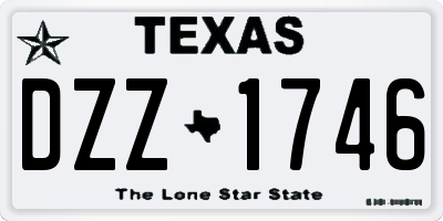 TX license plate DZZ1746