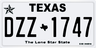 TX license plate DZZ1747