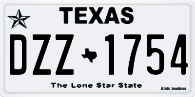 TX license plate DZZ1754