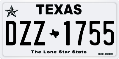 TX license plate DZZ1755