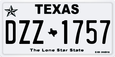 TX license plate DZZ1757