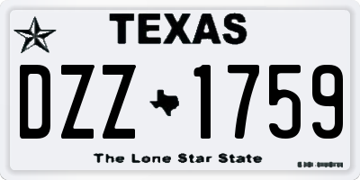 TX license plate DZZ1759