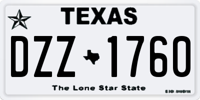 TX license plate DZZ1760