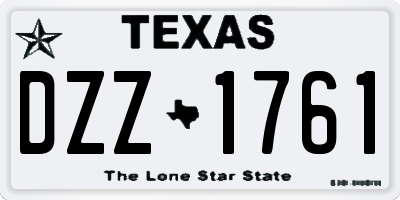 TX license plate DZZ1761