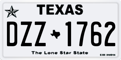 TX license plate DZZ1762