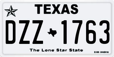 TX license plate DZZ1763