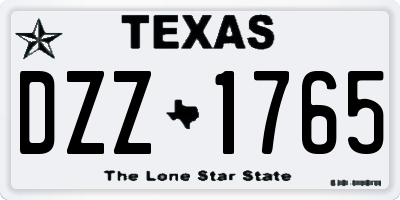 TX license plate DZZ1765