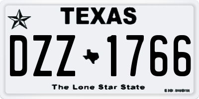 TX license plate DZZ1766