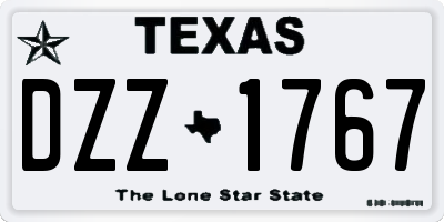 TX license plate DZZ1767