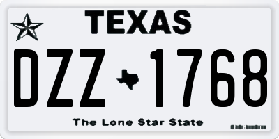 TX license plate DZZ1768