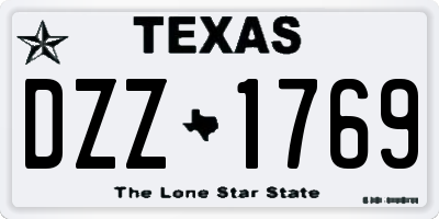 TX license plate DZZ1769