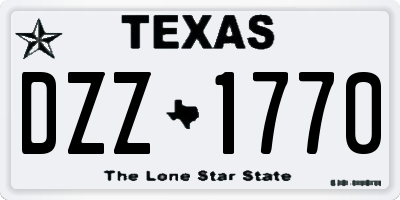 TX license plate DZZ1770