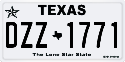 TX license plate DZZ1771